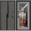 Входная дверь Лабиринт Карбон левый 205x96см цвет лофт графит/бетон светлый с зеркалом П18