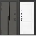 Входная дверь Лабиринт Карбон П11 левый 205x96см цвет лофт графит/белый софт