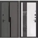 Входная дверь Лабиринт Карбон П32 правый 205x96см цвет лофт графит/белый софт рельеф