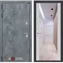 Входная дверь Лабиринт Бетон левый 205x96см цвет бетон темный/сандал белый с зеркалом ФЛЗ-1