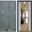 Входная дверь Лабиринт Бетон правый 205x88см цвет бетон темный/серый рельеф софт с зеркалом ФЛЗ-1