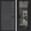 Входная дверь Лабиринт Бункер 05 левый 205x96см цвет лофт графит/черный кварц с зеркалом ФЛЗ-1