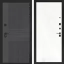 Входная дверь Лабиринт Бункер 05 П05 правый 205x88см цвет лофт графит/белое дерево