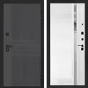 Входная дверь Лабиринт Бункер 05 правый 205x88см цвет лофт графит/белый софт с зеркалом П31