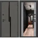 Входная дверь Labirintdoors Карбон 205x88см правый цвет бетон светлый/лофт графит с зеркалом ФЛЗ-1