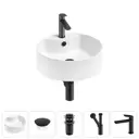 Раковина Wellsee praxis 20217089R 46см цвет раковина 5 в 1: заглушка на перелив, д/к, сифон, смеситель