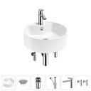 Раковина Wellsee praxis 20217138R 46см цвет раковина 6 в 1: заглушка на перелив, д/к, сифон, смеситель, вентили