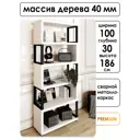 Стеллаж Solarius Loft Гранд 6 полок 100x186x30 см сталь и дерево цвет черный/белый