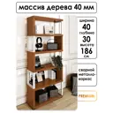 Стеллаж Solarius Loft Гранд 6 полок 40x186x30 см сталь и дерево цвет белый/ольха