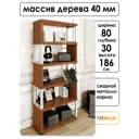 Стеллаж Solarius Loft Гранд 6 полок 80x186x30 см сталь и дерево цвет белый/ольха