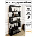 Стеллаж Solarius Loft Гранд 6 полок 40x186x30 см сталь и дерево цвет белый/черный оникс