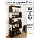 Стеллаж Solarius Loft Гранд 6 полок 100x186x30 см сталь и дерево цвет белый/темный дуб