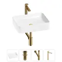 Раковина Wellsee mint 20212487R 50см цвет раковина 4 в 1: д/к, сифон, смеситель