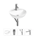 Раковина Wellsee cute twin r 20213330R 42см цвет раковина 4 в 1: д/к, сифон, смеситель