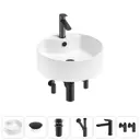 Раковина Wellsee praxis 20217152R 40см цвет раковина 6 в 1: заглушка на перелив, д/к, сифон, смеситель, вентили