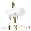 Раковина Wellsee cromulent 20213576R 56см цвет раковина 5 в 1: д/к, сифон, смеситель, вентили