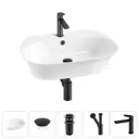 Раковина Wellsee excellence pro 20217124R 60см цвет раковина 5 в 1: заглушка на перелив, д/к, сифон, смеситель