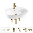 Раковина Wellsee excellence pro 20217184R 60см цвет раковина 6 в 1: заглушка на перелив, д/к, сифон, смеситель, вентили