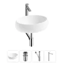 Раковина накладная для ванной Lavinia Boho Bathroom Sink 50x36 20215071R с донным клапаном, сифоном и смесителем цвет хром