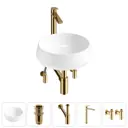 Раковина Lavinia boho bathroom sink 20215394R 38см цвет раковина 5 в 1: донный клапан, сифон, смеситель, вентили