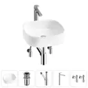 Раковина Lavinia boho bathroom sink 20215456R 42см цвет раковина 5 в 1: донный клапан, сифон, смеситель, вентили