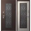 Входная дверь Эталон Эталон Термо-СП10 правый 205x96см цвет шоколад муар блеск/дуб полярный