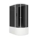 Душевая кабина Domani-Spa Delight Slim 128 high L левая 120x80x218 см высокий поддон, черные стенки, тонированное стекло