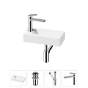 Раковина накладная подвесная Lavinia Boho Bathroom Sink 37x18 20215889R с донным клапаном, сифоном и смесителем цвет хром