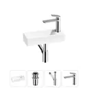 Раковина накладная подвесная Lavinia Boho Bathroom Sink 38x14 20215945R с донным клапаном, сифоном и смесителем цвет хром
