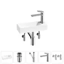 Раковина накладная подвесная Lavinia Boho Bathroom Sink 38x14 20215949R с донным клапаном, сифоном, смесителем и вентилями цвет хром