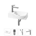 Раковина накладная подвесная Lavinia Boho Bathroom Sink 40x23 20216029R с донным клапаном, сифоном и смесителем цвет хром