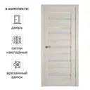 Дверь межкомнатная со стеклом Пилот 7 80x200 см финиш-бумага цвет дуб эдисон с замком и петлями
