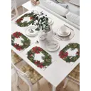 Салфетки на стол сервировочные прямоугольные JoyArty Классический рождественский венок 32x46