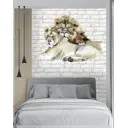 Фотообои флизелиновые Dekor vinil Пара львов на фоне кирпичной стены 200x270 см 9099dv