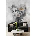 Фотообои флизелиновые Dekor vinil Лицо женщины с цветком 200x270 см 9205dv