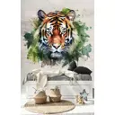 Фотообои флизелиновые Dekor vinil Тигр на бетонной стене 200x270 см 9279dv