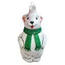 Елочная игрушка Коломеев «Мишутка в шарфе» ФУ-739/1/5, 11x6 см, стекло, цвет разноцветный