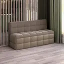 Скамья Трия Домино 236285 151x82x58 см велюр цвет кожзам светло-коричневый/велюр мокко светлый