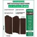Штакетник Steelcraft Prestige полукруглый 15мм 150см двухсторонний фигурный Пепельный дуб