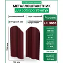 Штакетник Steelcraft Modern m-образный 12мм 150см двухсторонний фигурный красный RAL 3005