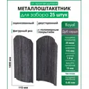 Штакетник Steelcraft Royal полукруглый 15мм 180см двухсторонний фигурный Грей дуб 3D