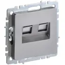 Розетка встраиваемая Iek Brite BR-KT20-O-1-K46 цвет сталь