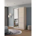 Шкаф-купе Клевер Атина с 2 дверями и зеркалом 240x110х45 см 6 полок ЛДСП цвет шамони светлый