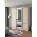 Шкаф-купе Клевер Атина с 3 дверями и зеркалом 240x220х65 см 9 полок ЛДСП цвет шамони светлый