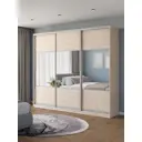 Шкаф-купе Клевер Атина с 3 дверями 240x260х58 см 9 полок ЛДСП цвет шамони светлый комбинированный