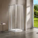 Душевой уголок Vincea Slim-N VSS-1G1212CLBN прямой 120х120см серый профиль эффект стекла прозрачное закаленное стекло