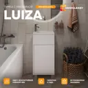 Тумба с раковиной в ванную напольная Moduleasy Luiza L Ц0000040072 40х20 см, цвет белый глянец