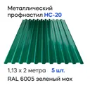 Профнастил металлический Ижторгметалл НС20 2x1.13м 0.4мм цвет зеленый мох 5шт