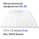 Профнастил металлический Ижторгметалл НС20 1.5x1.13м 0.5мм цвет сигнально-белый 5шт