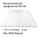 Профнастил металлический Ижторгметалл НС20 2x1.13м 0.5мм цвет сигнально-белый 3шт